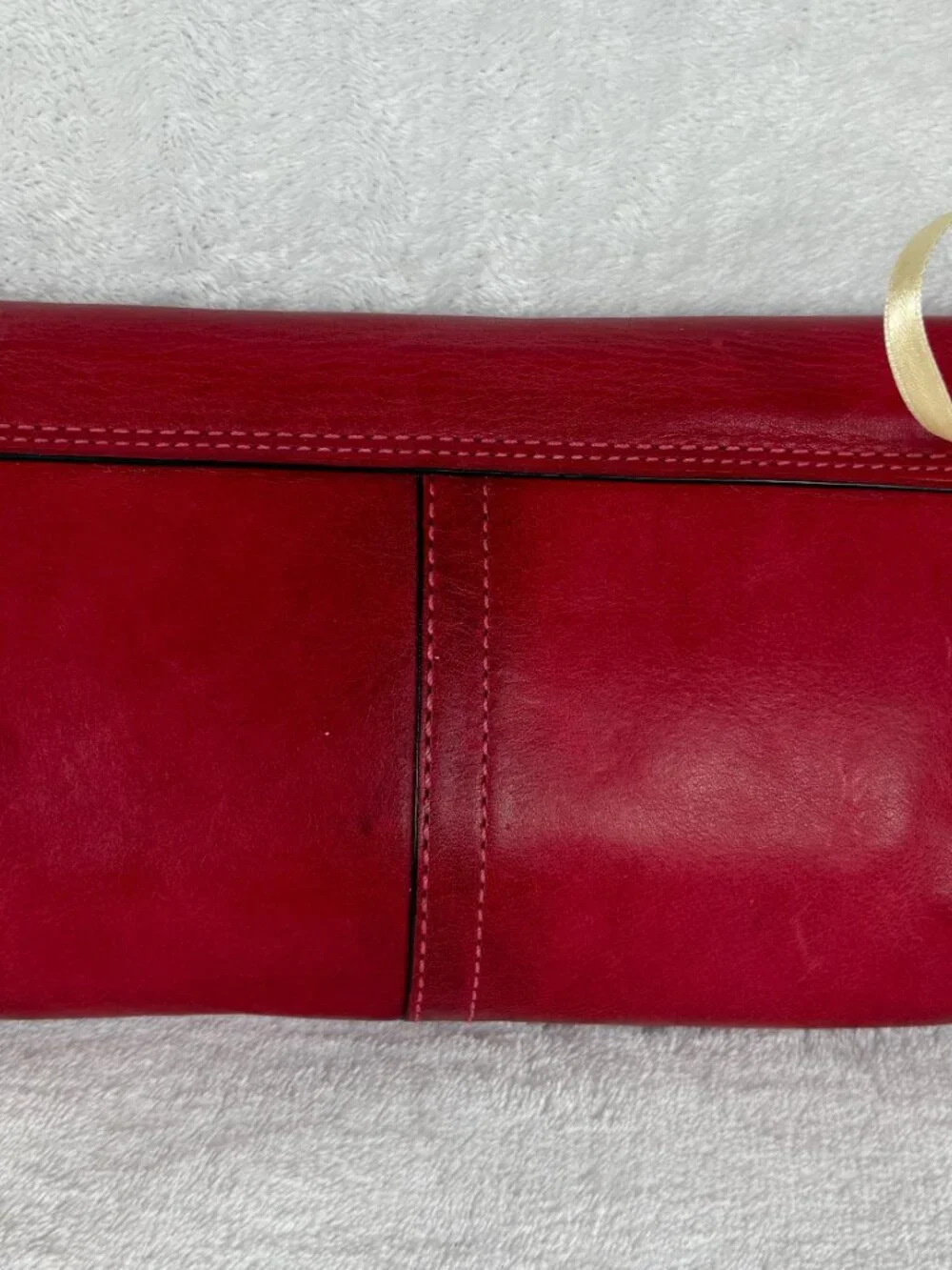 Coach Bleeker Large Flap Wristlet in Red Premium Glovetanned Leather